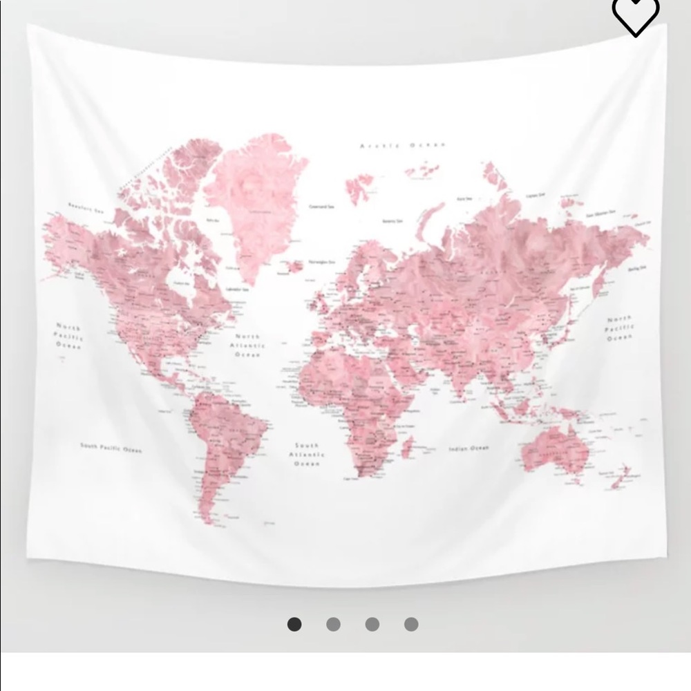 pink world map tapestry!